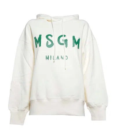 MSGM MSGM LOGO PRINTED DRAWSTRING HOODIE