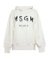 Msgm Logo Printed Drawstring Hoodie In White