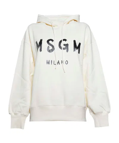 MSGM MSGM LOGO PRINTED DRAWSTRING HOODIE