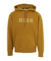 Msgm Logo Printed Drawstring Hoodie In Yellow