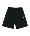 Msgm Logo-printed Drawstring Shorts In Black