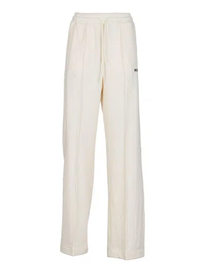 MSGM LOGO-PRINTED DRAWSTRING TRACK PANTS