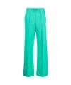Msgm Logo Printed Drawstring Trousers In Green