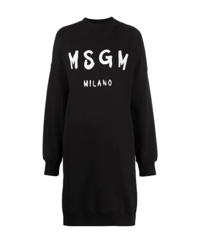 MSGM LOGO PRINTED DRESS