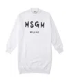 Msgm Logo-print Cotton Jumper Dress In White