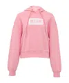 Msgm Logo Printed Hooded Sweater In Pink