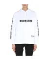 Msgm Logo Printed Hooded Sweater In White
