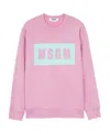 Msgm Logo Printed Hoodie In Pink
