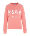 Msgm Logo Printed Sweater In Pink