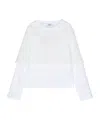 Msgm Logo-printed Layered T-shirt In White
