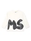 Msgm Ivory T-shirt For Babykids With Logo In 中性色