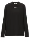 Msgm Logo Printed Long-sleeved T-shirt In Black