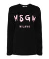 Msgm Logo-printed Long-sleeved T-shirt In Black