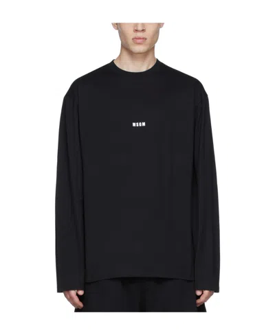 Msgm Logo Printed Short-sleeved T-shirt In Black