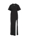 Msgm Logo-print Cotton T-shirt Dress In Black