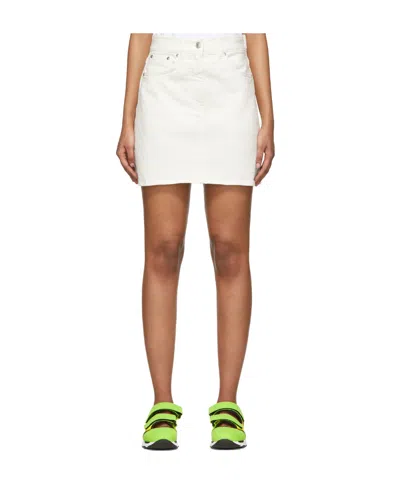 Msgm Logo Printed Skirt In White