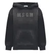 Msgm Logo Printed Straight Hem Hoodie In Black
