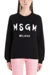 Msgm Logo Print Raglan Sweatshirt In Black