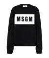 Msgm Kids Logo-printed Crew Neck Sweatshirt In Black
