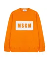 Msgm Logo Printed Sweater In Orange