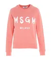 Msgm Logo Printed Sweater In Pink
