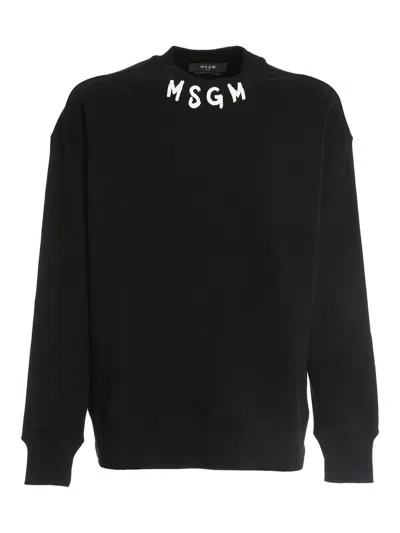 Msgm Logo-printed Sweatshirt In Black