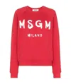 Msgm Logo Printed Sweatshirt In Red
