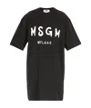 Msgm Logo-print Glitter T-shirt Dress In Black