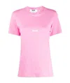 Msgm Small Logo Crew Neck T-shirt In Pink