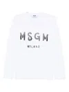 Msgm Long-sleeved T-shirt In White
