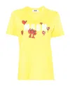 Msgm Logo Printed T-shirt In Yellow