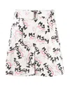 Msgm Logo Printed Waist Casual Shorts In White