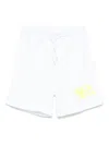 Msgm Logo-raised Shorts In White