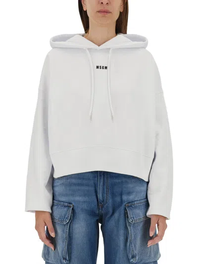 Msgm Logo Regular Fit Sweatshirt In Burgundy