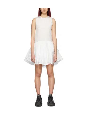 Msgm Logo Round-neck Dress In White