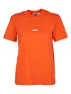 Msgm T-shirt With Logo In Bright Red