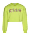 Msgm Logo Round-necked Sweater In Green