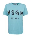 Msgm Logo Short-sleeved T-shirt In Blue