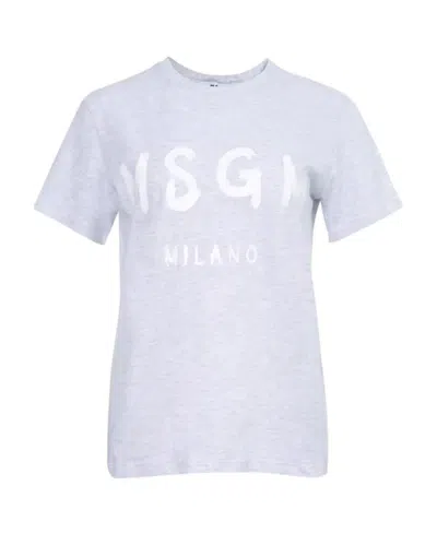 Msgm Logo Short-sleeved T-shirt In White
