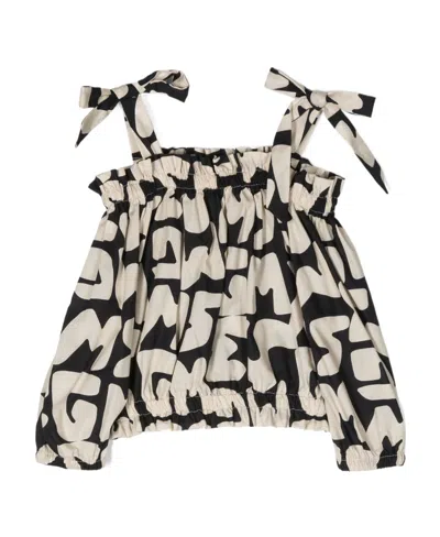 MSGM LOGO SHORT-STYLE BLOUSE