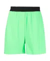 Msgm Logo Shorts In Green