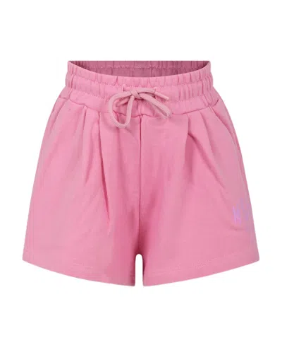 Msgm Logo Shorts In Pink