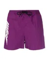 Msgm Logo-print Shorts In Purple