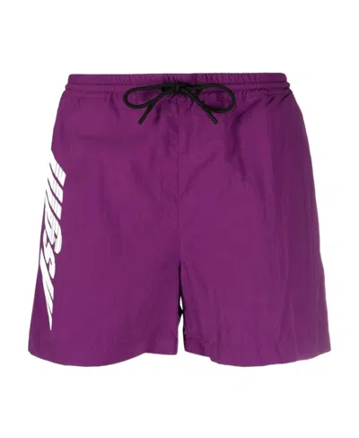 Msgm Logo Shorts In Purple