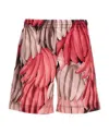 Msgm Logo Shorts In Red
