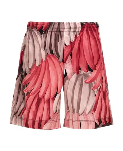 Msgm Logo Shorts In Red