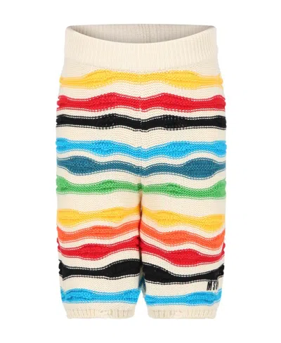 Msgm Logo Shorts In White