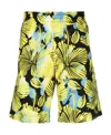 Msgm Logo Shorts In Yellow