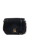 Msgm Logo Shoulder Bag In Black