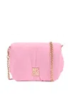 Msgm Logo Shoulder Bag In Pink